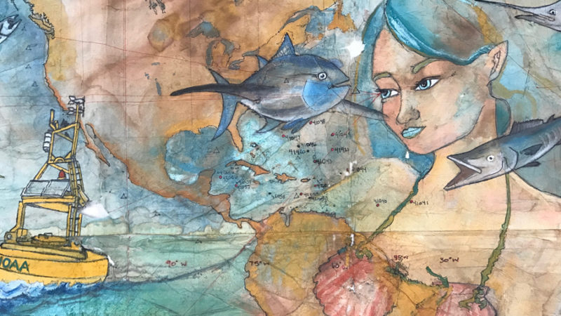 Kasia Pawluskiewicz Paintings and Fish Prints in Roslyn